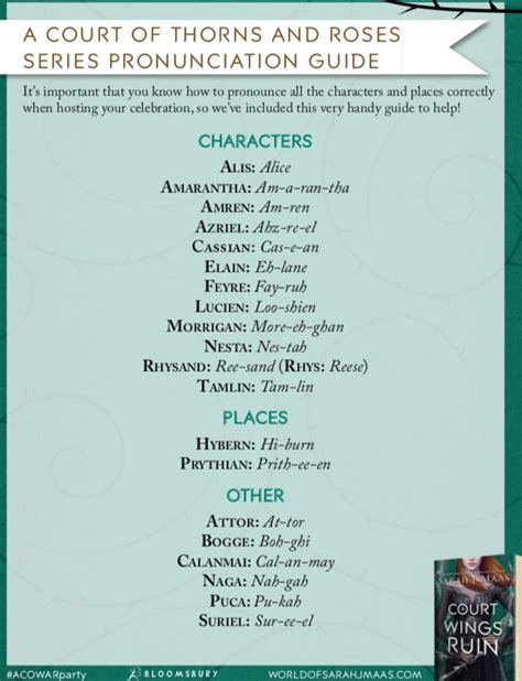 how to pronounce alis acotar|'A Court of Thorns and Roses': Complete ACOTAR pronunciation .